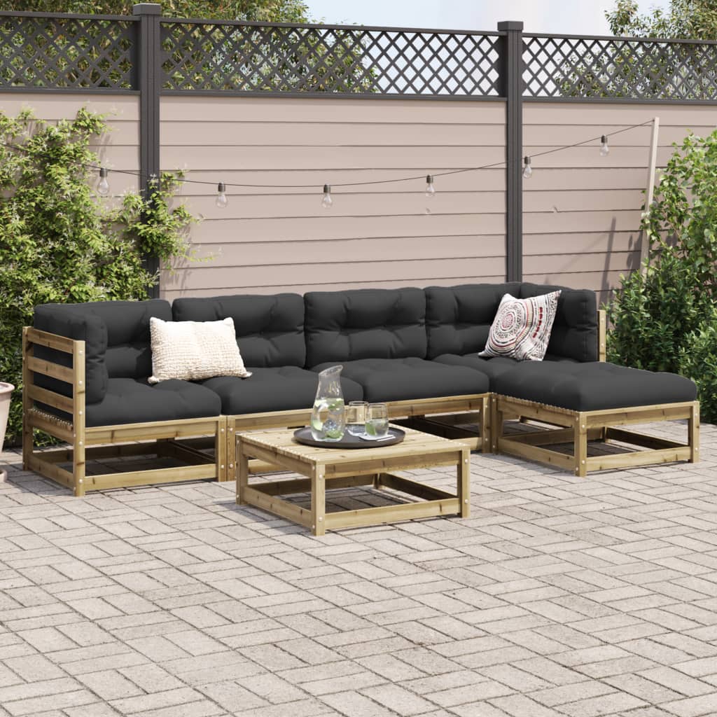 6 Piece Garden Sofa Set Impregnated Wood Pine