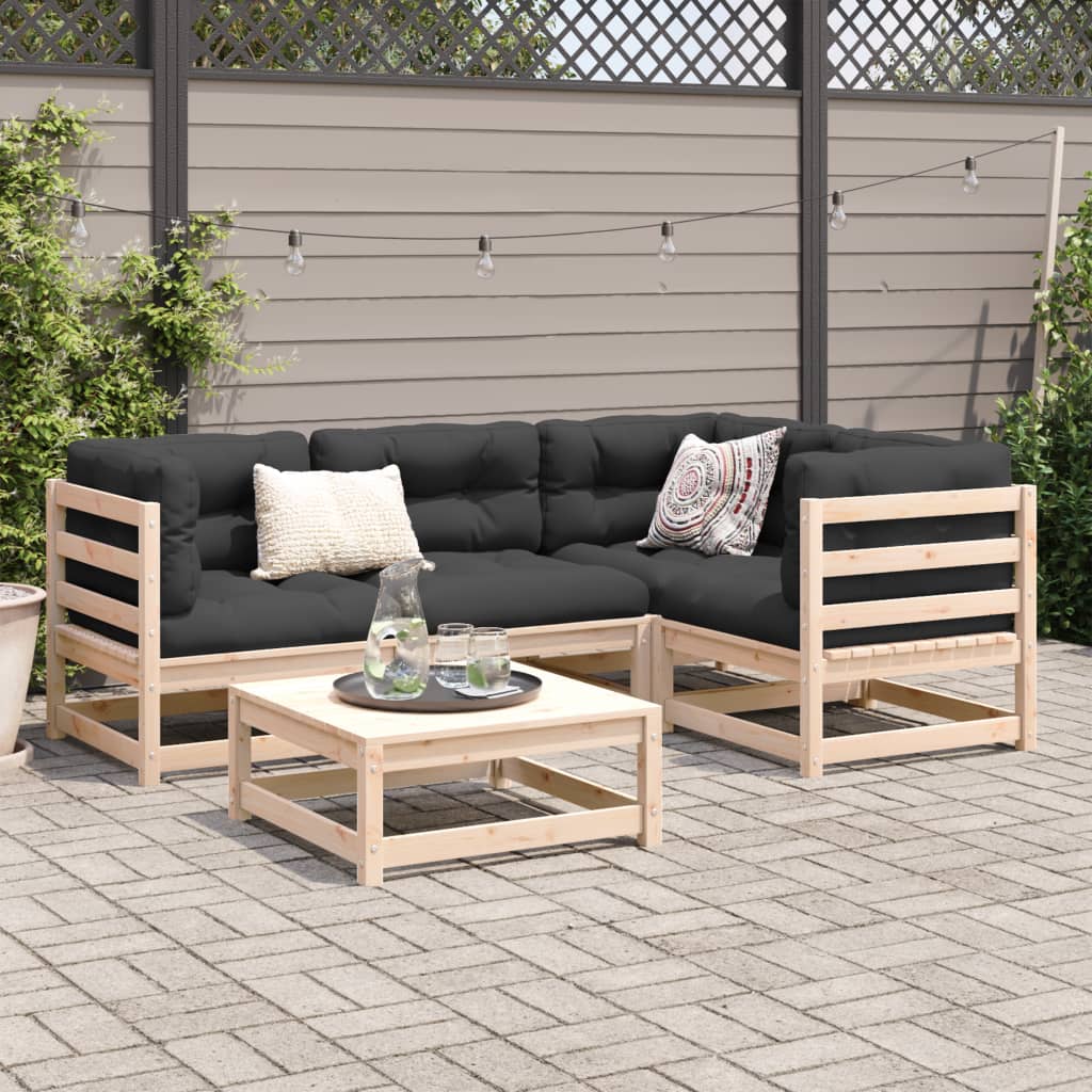 5 Piece Garden Sofa Set Solid Wood Pine