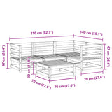 5 Piece Garden Sofa Set Impregnated Wood Pine