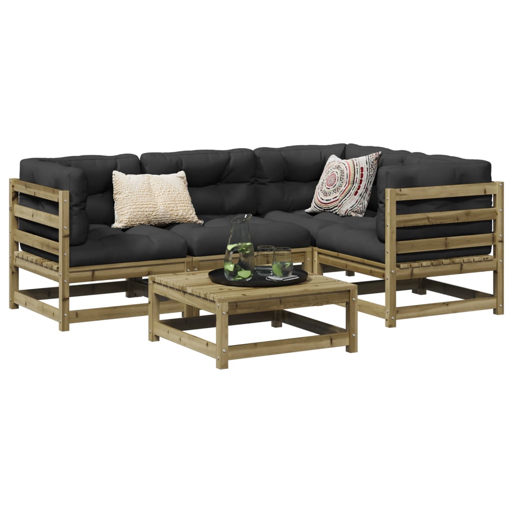 5 Piece Garden Sofa Set Impregnated Wood Pine