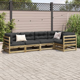 5 Piece Garden Sofa Set Impregnated Wood Pine