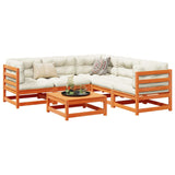 6 Piece Garden Sofa Set Wax Brown Solid Wood Pine