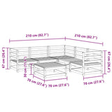 6 Piece Garden Sofa Set Solid Wood Douglas Fir