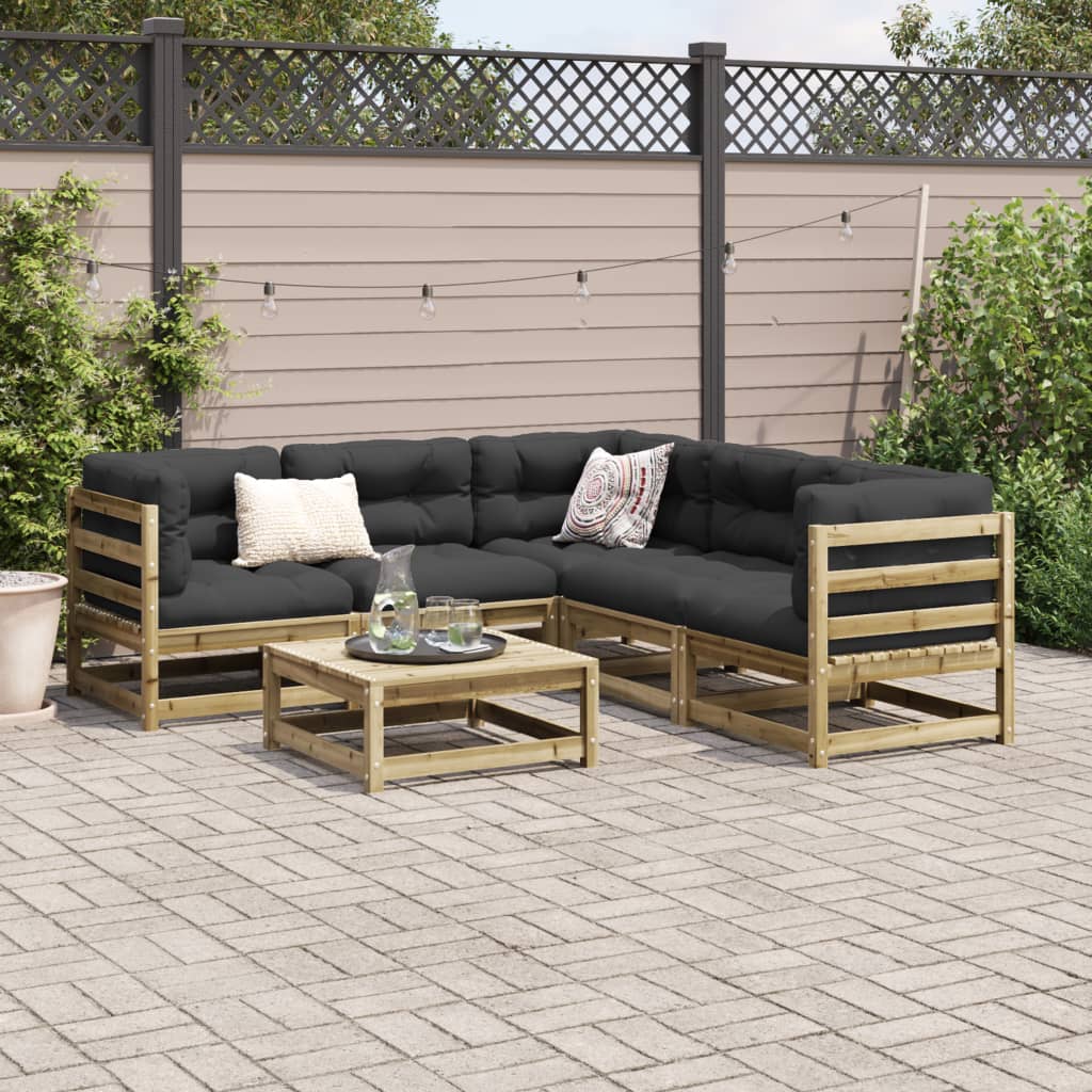 6 Piece Garden Sofa Set Impregnated Wood Pine