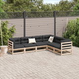 6 Piece Garden Sofa Set Solid Wood Pine