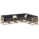 6 Piece Garden Sofa Set Solid Wood Pine