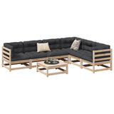 7 Piece Garden Sofa Set Solid Wood Pine