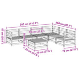 7 Piece Garden Sofa Set Solid Wood Douglas Fir