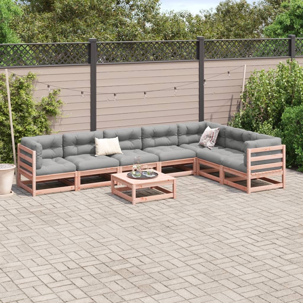 8 Piece Garden Sofa Set Solid Wood Douglas Fir