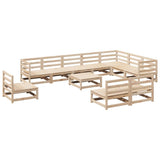 11 Piece Garden Sofa Set Solid Wood Pine