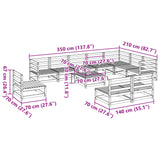 11 Piece Garden Sofa Set Solid Wood Pine