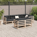 7 Piece Garden Sofa Set Solid Wood Pine