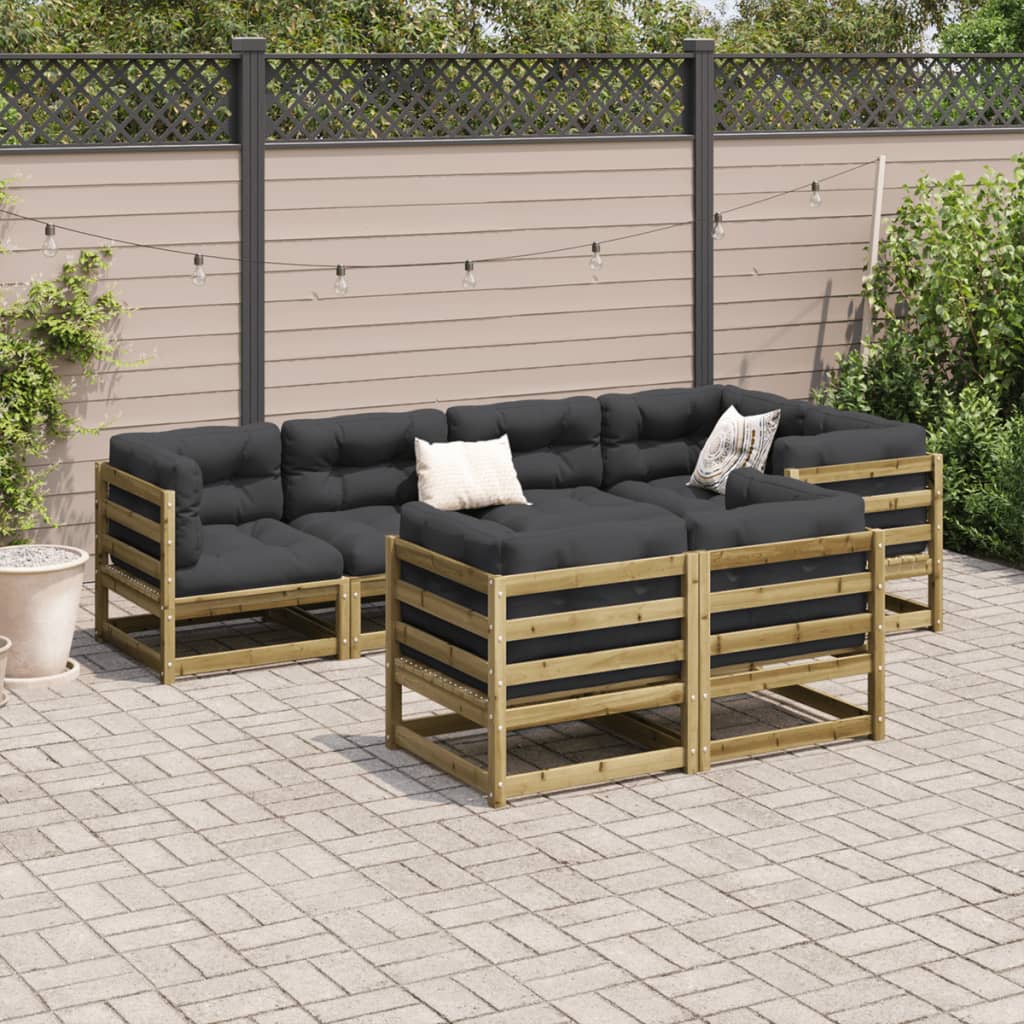 7 Piece Garden Sofa Set Impregnated Wood Pine