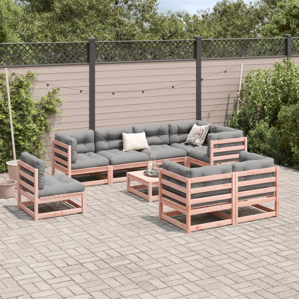 9 Piece Garden Sofa Set Solid Wood Douglas Fir