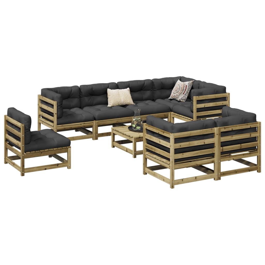 9 Piece Garden Sofa Set Impregnated Wood Pine