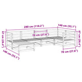 6 Piece Garden Sofa Set Solid Wood Pine