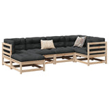 6 Piece Garden Sofa Set Solid Wood Pine