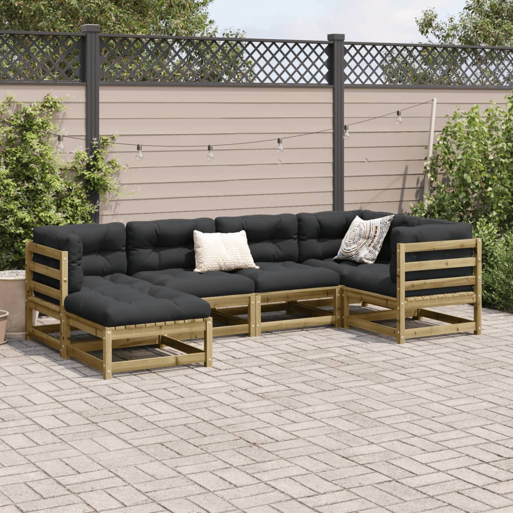 6 Piece Garden Sofa Set Impregnated Wood Pine