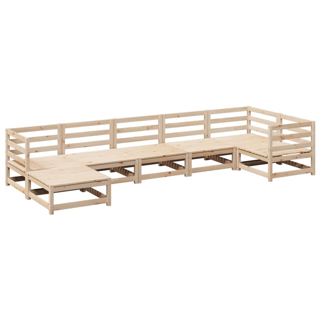 7 Piece Garden Sofa Set Solid Wood Pine