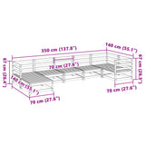 7 Piece Garden Sofa Set Solid Wood Douglas Fir