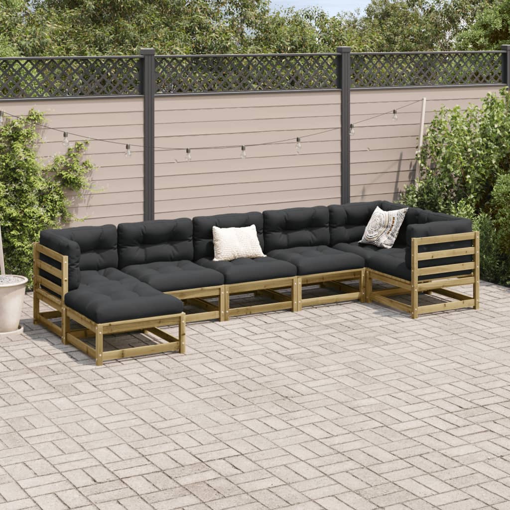 7 Piece Garden Sofa Set Impregnated Wood Pine