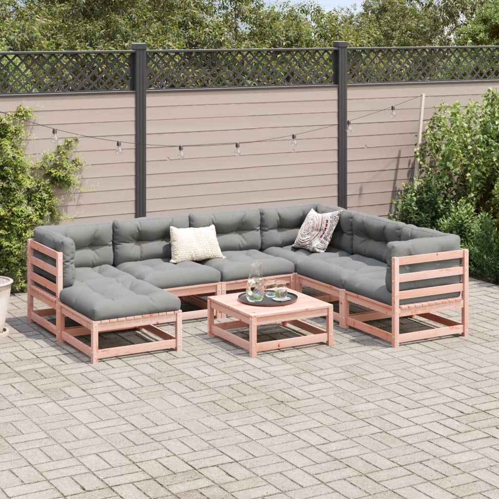 8 Piece Garden Sofa Set Solid Wood Douglas Fir