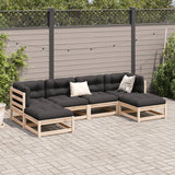 6 Piece Garden Sofa Set Solid Wood Pine