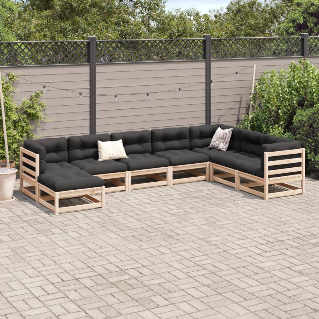 8 Piece Garden Sofa Set Solid Wood Pine