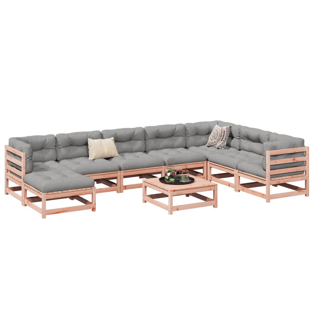 9 Piece Garden Sofa Set Solid Wood Douglas Fir