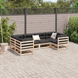 6 Piece Garden Sofa Set Solid Wood Pine