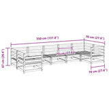 7 Piece Garden Sofa Set Solid Wood Pine