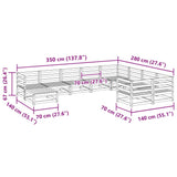 10 Piece Garden Sofa Set Solid Wood Pine