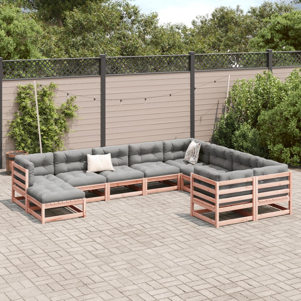 10 Piece Garden Sofa Set Solid Wood Douglas Fir