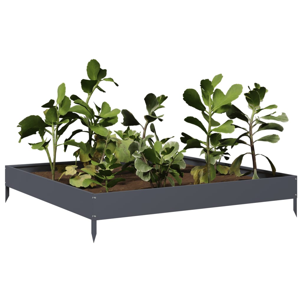 Garden Raised Bed Anthracite 100x100x18.5 cm Steel