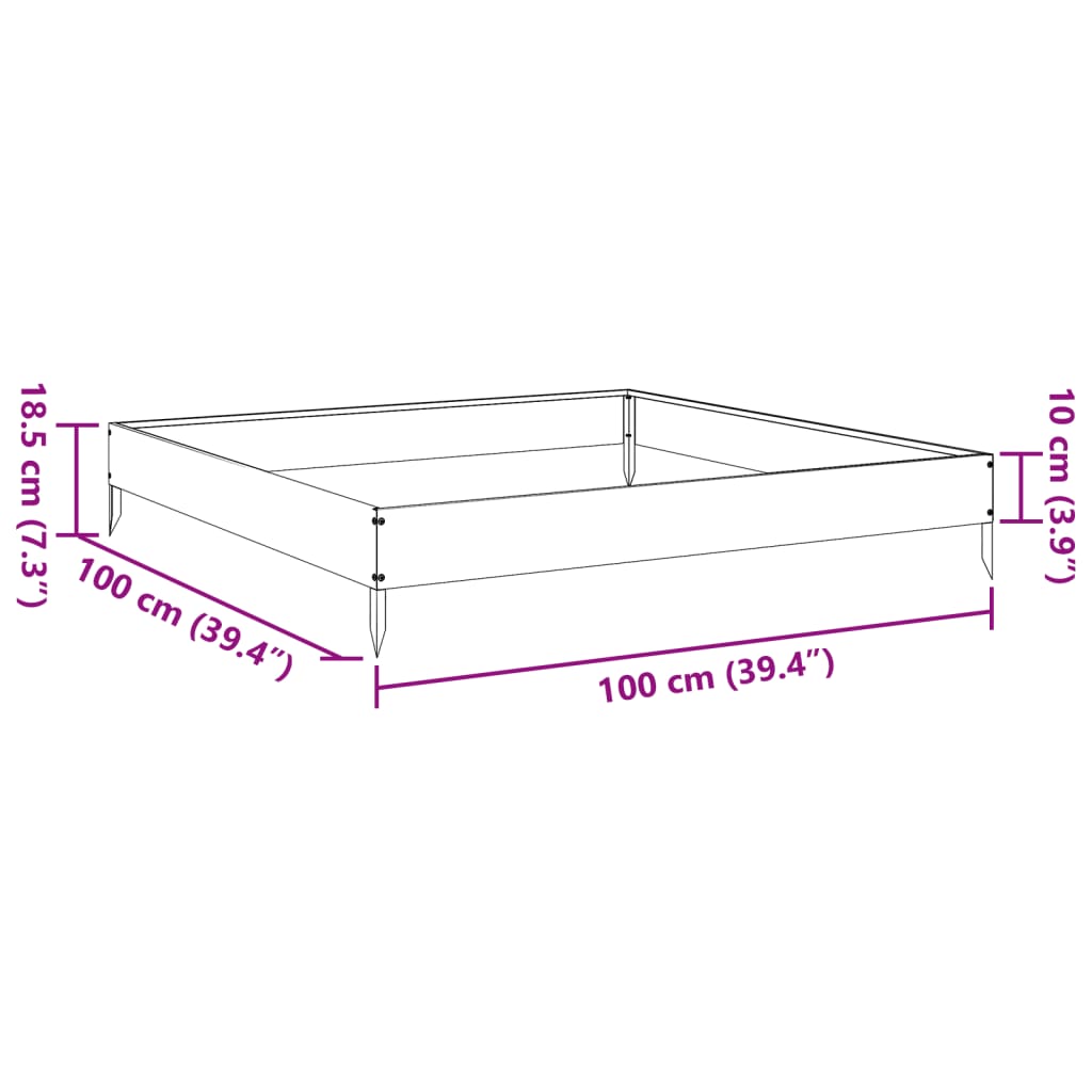 Garden Raised Bed 100x100x18.5 cm Stainless Steel