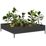 Garden Raised Bed Black 100x100x26 cm Steel