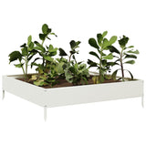 Garden Raised Bed White 100x100x26 cm Steel