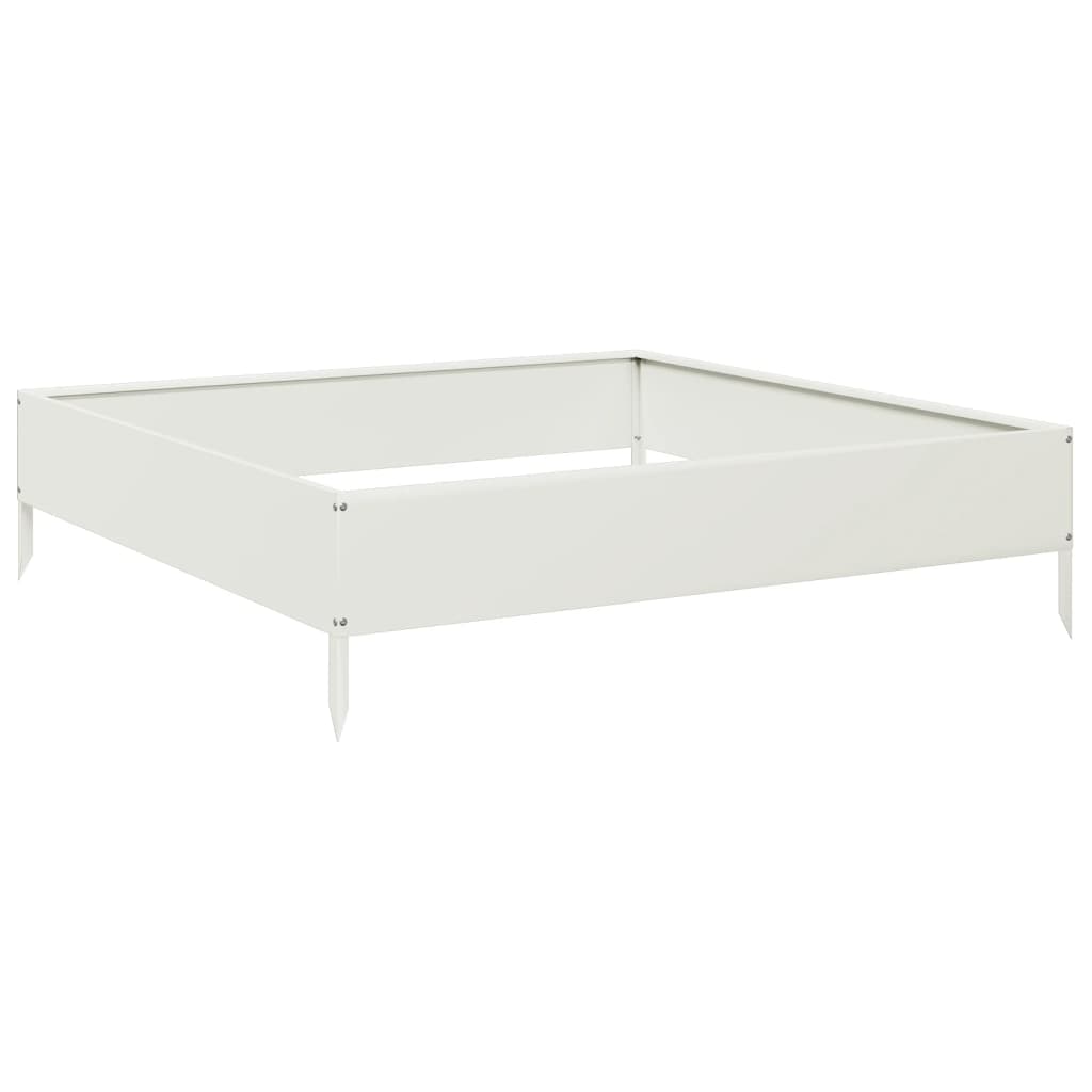 Garden Raised Bed White 100x100x26 cm Steel