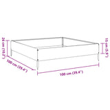 Garden Raised Bed White 100x100x26 cm Steel