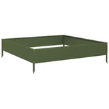 Garden Raised Bed Olive green 100x100x26 cm Steel