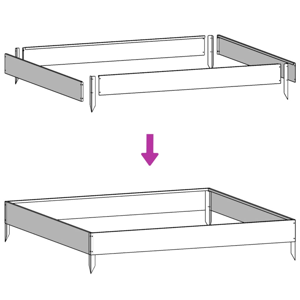 Garden Raised Bed 100x100x26 cm Stainless Steel