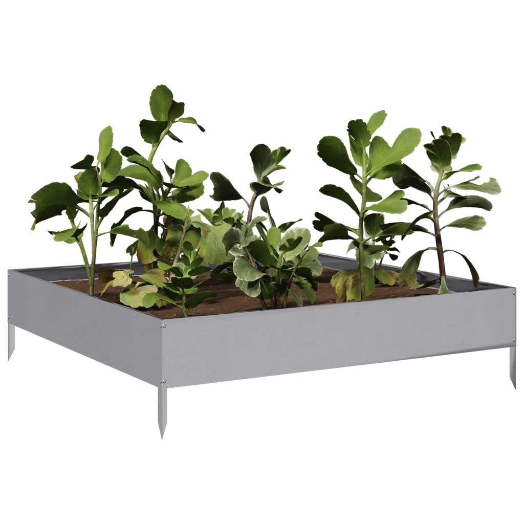 Garden Raised Bed 100x100x26 cm Galvanised Steel