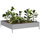 Garden Raised Bed 100x100x26 cm Galvanised Steel