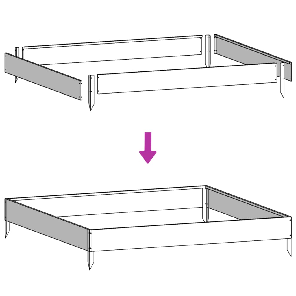 Garden Raised Bed 100x100x26 cm Galvanised Steel