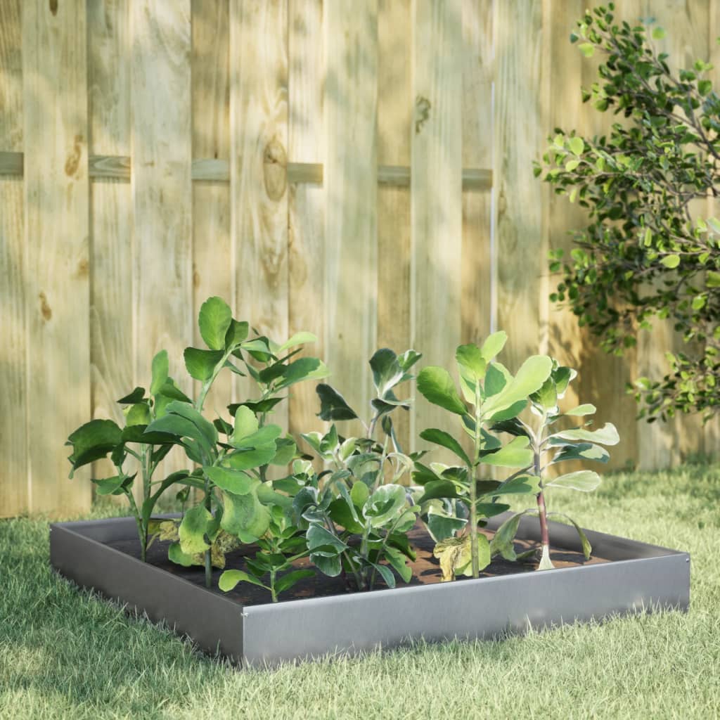 Garden Raised Bed 100x100x26 cm Galvanised Steel