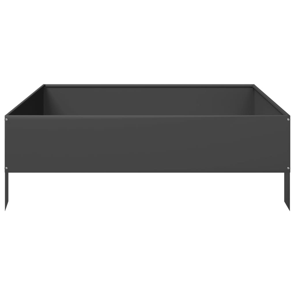 Garden Raised Bed Black 100x100x33.5 cm Steel