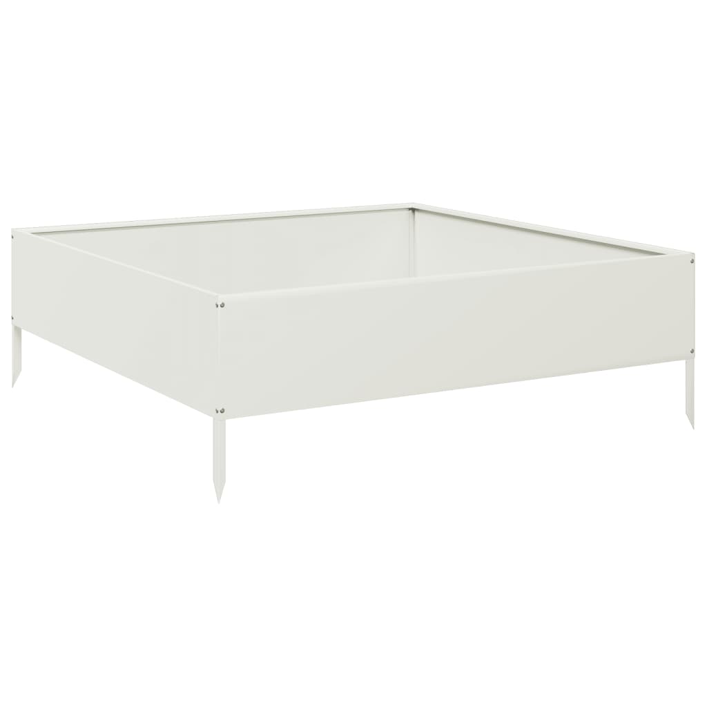 Garden Raised Bed White 100x100x33.5 cm Steel