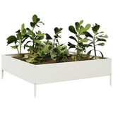 Garden Raised Bed White 100x100x33.5 cm Steel