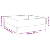 Garden Raised Bed White 100x100x33.5 cm Steel