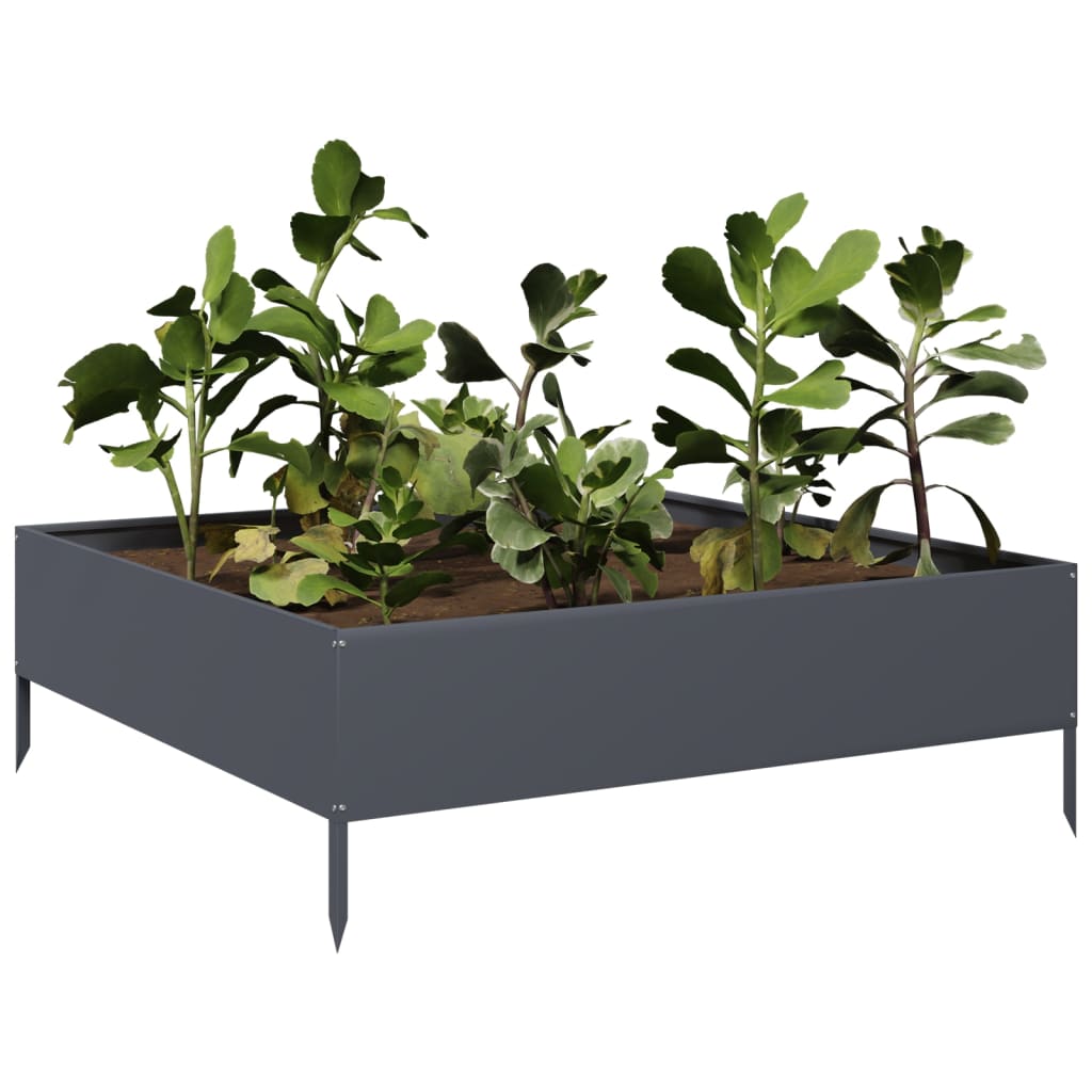 Garden Raised Bed Anthracite 100x100x33.5 cm Steel